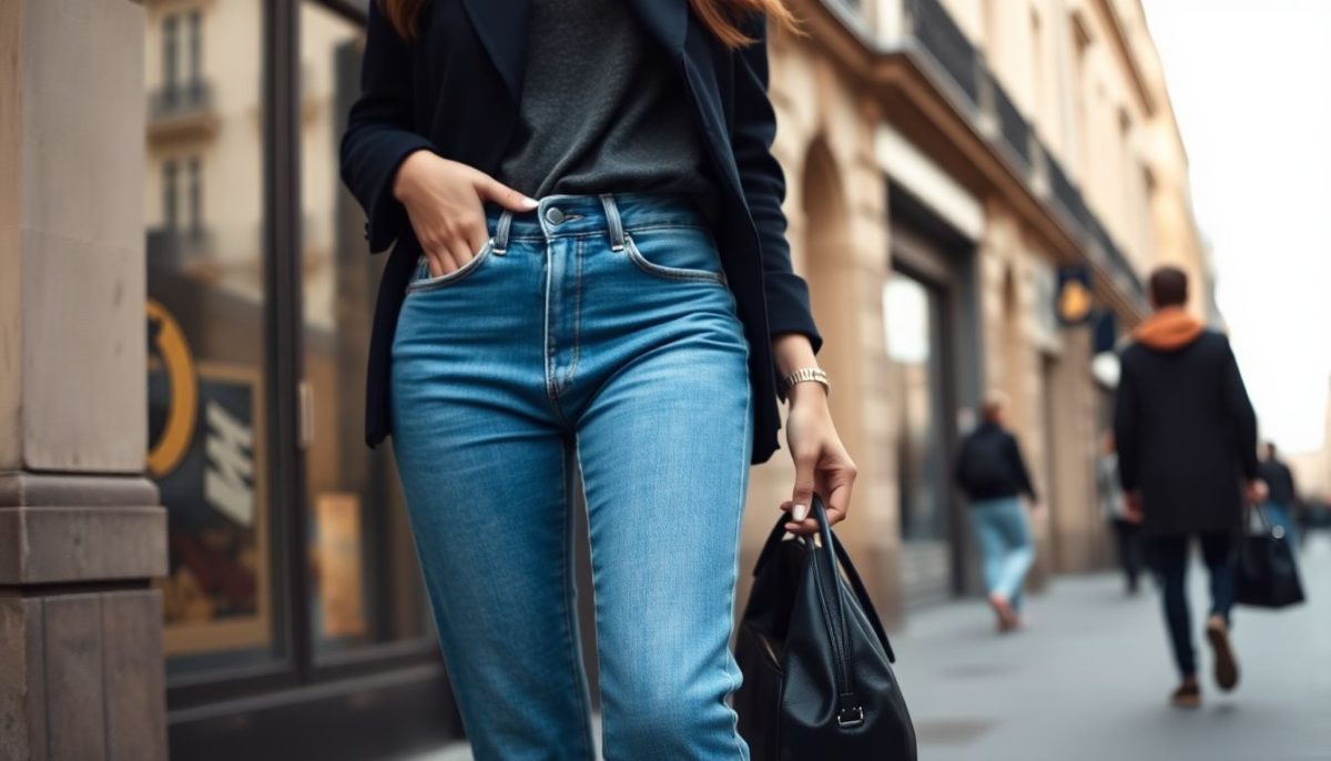 un femme en jean