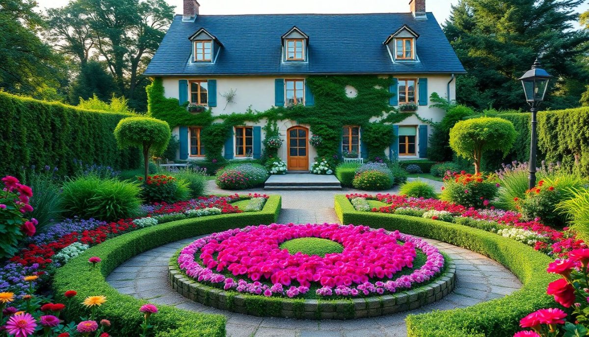 jardin mandala d'une maison