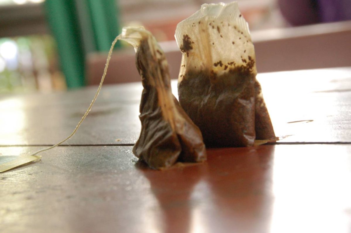 sachet de thé usagé
