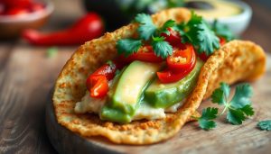 Recette Taco Frit Garni d'Avocat et de Piment : Croustillant, Crémeux et Épicé à Souhait