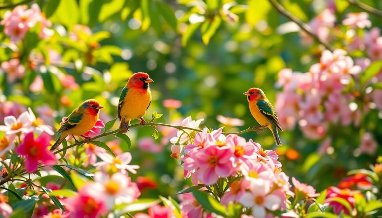 oiseaux jardin été