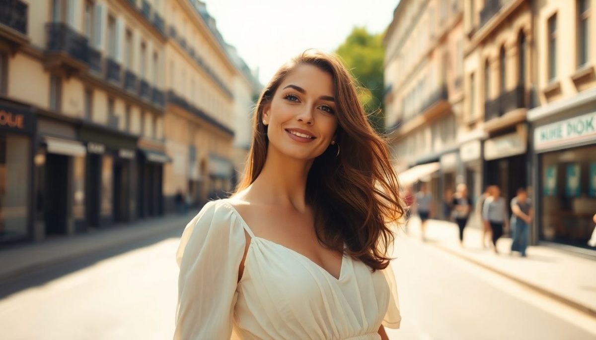 une femme avec une robe en coton
