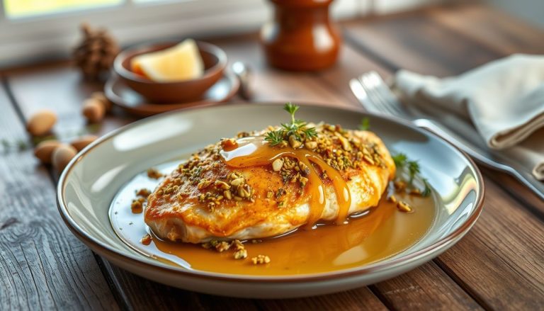 filet de poulet en croûte de pistaches et miel
